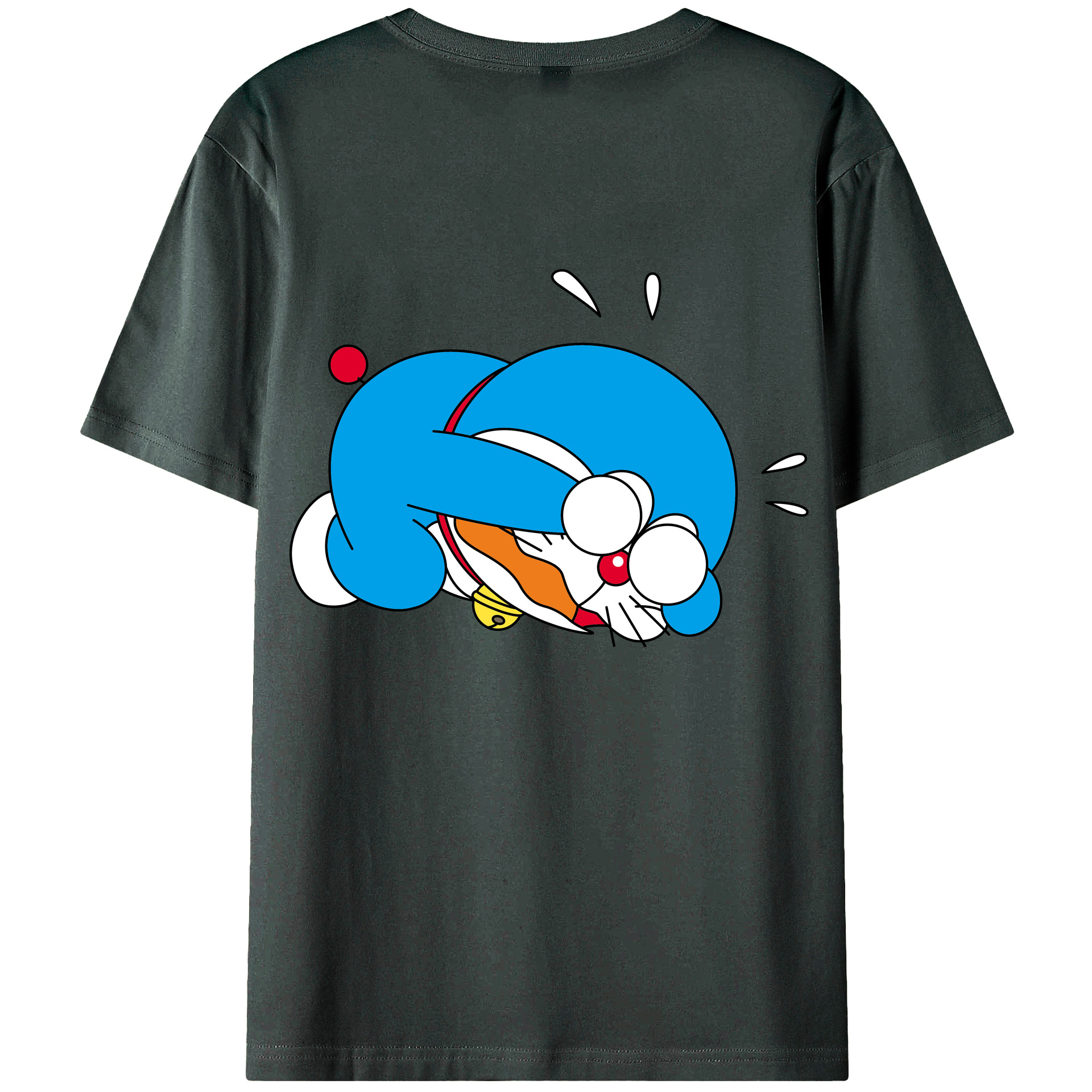 （画像用） ドラえもん Doraemon 綿100％ メンズ半袖Tシャツ（バックプリント） 通気性
